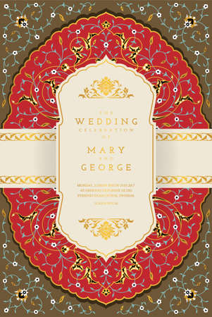 Vintage wedding invitation card templateのイラスト素材