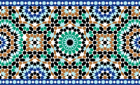 Morocco seamless border. Traditional Islamic design. Mosque decoration element.