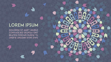 Morocco Disintegration Template. Islamic Mosaic Design. Abstract Background.のイラスト素材