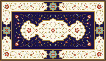 Arabic Floral Design Element. Traditional Islamic Design. Can be used for book cover, invitation, backgorund.のイラスト素材
