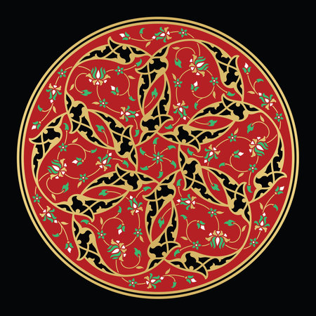 Arabic Floral Ornament. Traditional Islamic Design. Mosque decoration element.