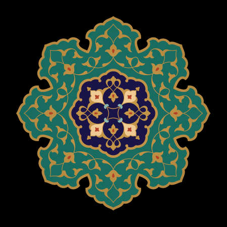Arabic Floral Ornament. Traditional Islamic Design. Mosque decoration element.のイラスト素材