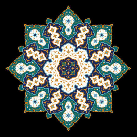 Arabic Floral Ornament. Traditional Islamic Design. Mosque decoration element.のイラスト素材
