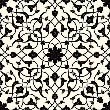 Arabic Floral Seamless Pattern. Traditional Arabic Islamic Background. Mosque decoration element.のイラスト素材