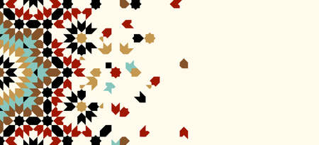 Morocco Disintegration Template. Islamic Mosaic Design. Abstract Background.のイラスト素材