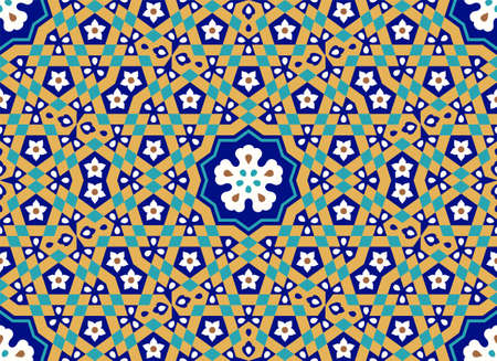 Arabic Floral Seamless Pattern for your design. Traditional Arabic Islamic Background. Mosque decoration element.のイラスト素材