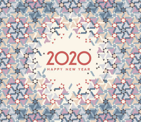Happy new 2020 year! Ethnic template with Morocco pattern for your seasonal holidays flyers, greetings and invitations, christmas themed congratulations and cards. Vector illustration.のイラスト素材
