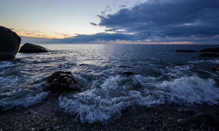 Dawn over the seaの写真素材