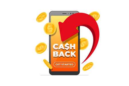Cashback loyalty program concept.のイラスト素材