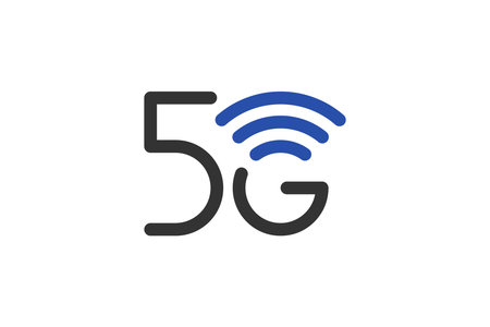 5G network connection business symbol. 5th generation wireless internet technology icon. Vector 5 G...