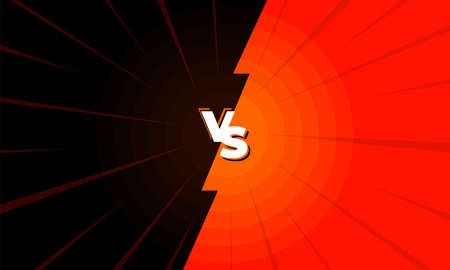 VS versus battle black and red screen. Game competition background. Vector eps Illustrationのイラスト素材