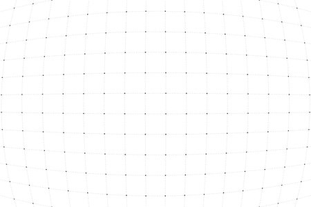 VR HUD futuristic interface voluminous grid. Line and dot head up display pattern. Digital UI screen mesh. GUI digital hi tech visor backdrop template. FUI Sci Fi starship cockpit dashboard displayのイラスト素材