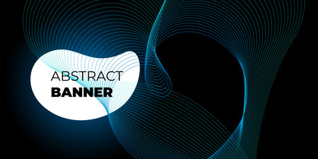 Modern abstract horizontal banner design. Colorful bright color halftone geometric linear wave pattern gradient texture for minimal dynamic flyer template. Future shapes composition. Epsのイラスト素材
