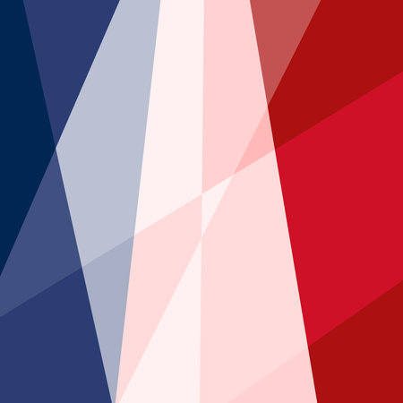 Abstract polygonal style France flag colors square banner. French state red, white and blue background low poly creative country symbol. Epsのイラスト素材