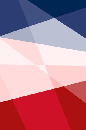 Abstract polygonal style France flag colors vertical poster. French state red, white and blue background low poly creative country symbol. Concept eps bannerのイラスト素材