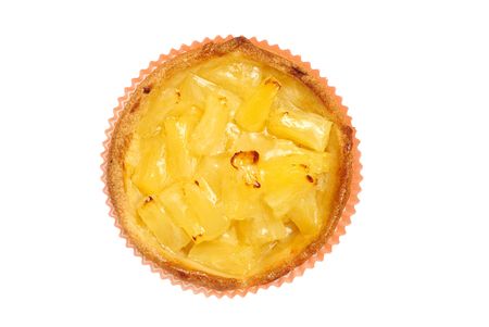 Pineapple tart isolated on whiteの写真素材