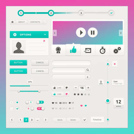  ui elements for web and mobile. Fitted to the pixel grid. のイラスト素材