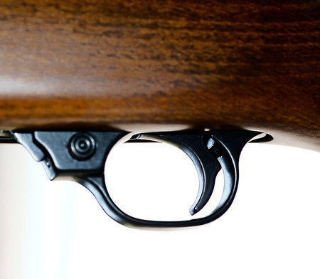 Real hunting weapon with a metal gate and trigger.