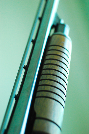 Real hunting weapon with a metal gate and trigger.の写真素材