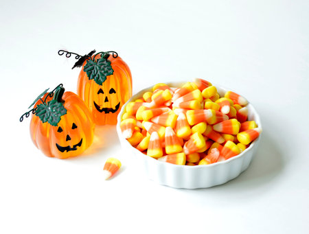 Halloween candy corn orange delicious sweet for the holiday.の写真素材