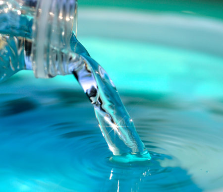 Water is blue  cold fresh sparkling clean.