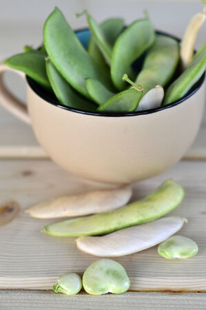 Lima bean pods fresh crunchy green tasty ripe.の写真素材