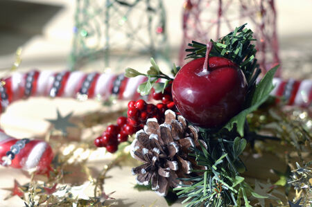 Christmas decoration beautiful new colored items for the holiday.の写真素材