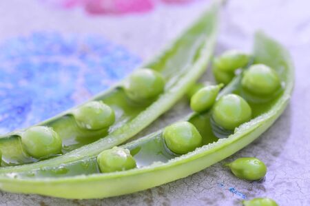 Sweet peas delicious fresh crunchy green vegetableの写真素材