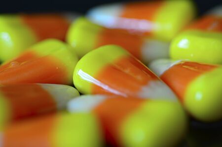 Candy corn for Halloween delicious sweet bright.の写真素材