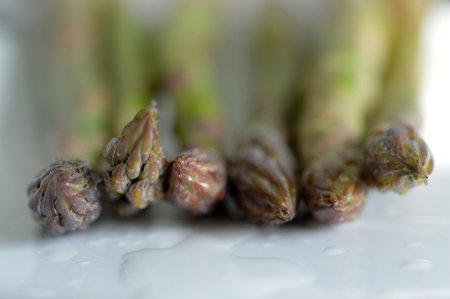 Juicy green fresh asparagus ready for cooking