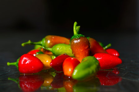 Fresno chili pepper red yellow green fresh