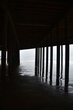 Pismo Beach Pier large wooden oceanfront in California.の写真素材