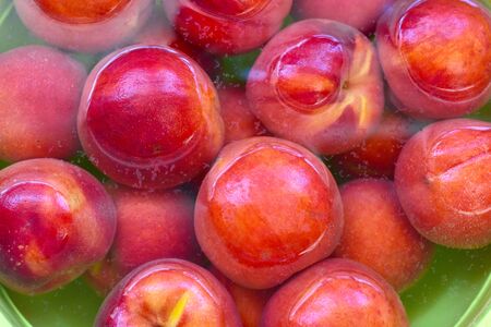 Fresh juicy peach fruit organic food beautifulの写真素材