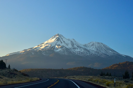 Mount Shasta volcano view   in California USAの写真素材