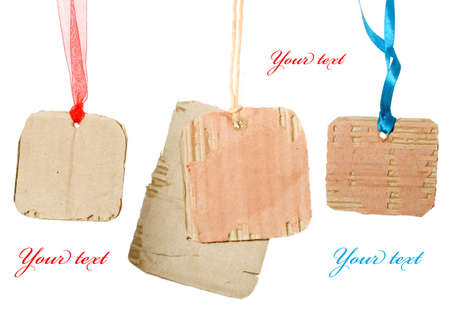 Brown old papper tagsの写真素材