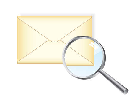 Letter & magnifierのイラスト素材