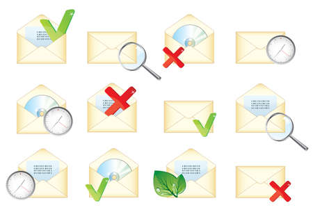 Set of different mail envelope iconsのイラスト素材