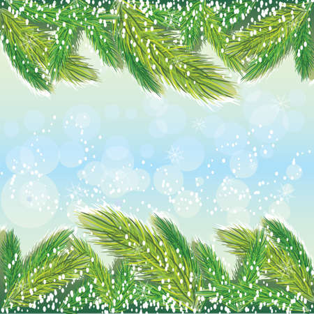 Winer background with pine treeのイラスト素材