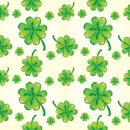 Seamless shamrock pattern, whiteのイラスト素材