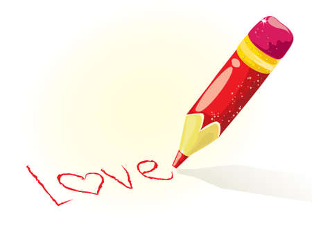 Vector colorful pencil with loveのイラスト素材