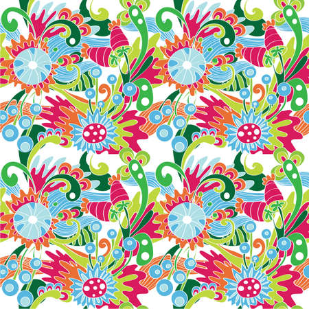 Seamless multicolor flower patternのイラスト素材