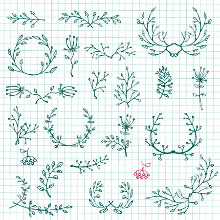 Floral design elementsのイラスト素材