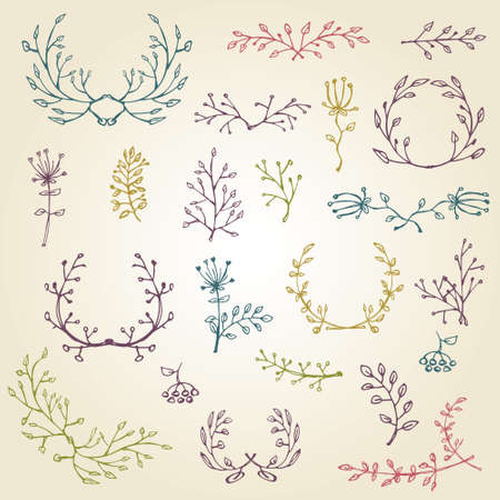 Floral design elementsのイラスト素材