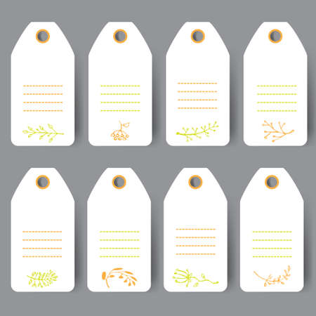 Set of 8 decorative romantic invitationsのイラスト素材