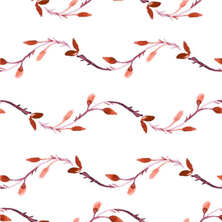 Seamless watercolor background with branchesのイラスト素材