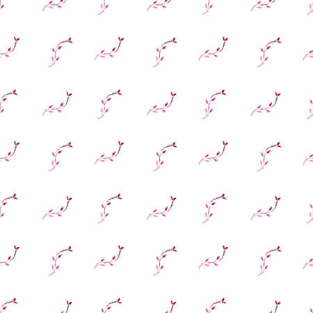 Seamless vector watercolor background with pink branchesのイラスト素材