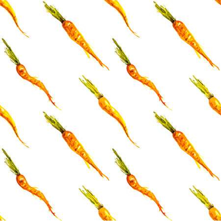 Seamless watercolor carrots vector backgroundのイラスト素材