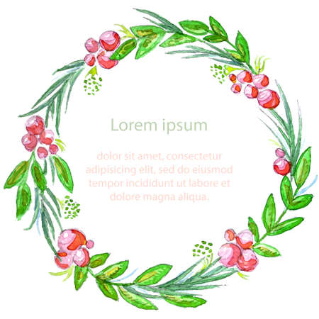 Watercolor illustration wedding invitation cardのイラスト素材