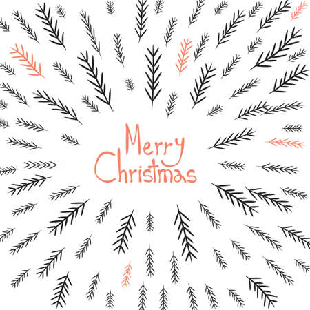 Merry Christmas! Decorative greating card. Simple holiday post card design. Poster themplate. Vectorのイラスト素材