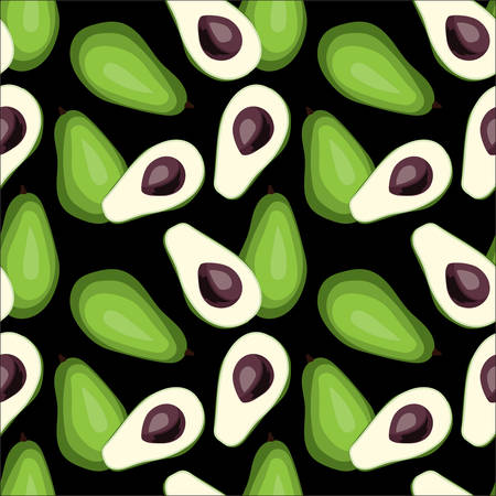 Seamless avocado pattern. Tile green vegetable background.. Vegetarian wrapping paper texture.のイラスト素材
